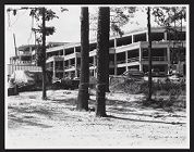 Photograph of construction work on addition to Joyner Library
